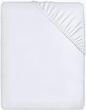 Utopia Bedding - Spannbettlaken 140x200cm - Weiß - Gebürstete Polyester-Mikrofaser Spannbetttuch - 35 cm Tiefe Tasche