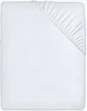 Utopia Bedding - Spannbettlaken 140x200cm - Weiß - Gebürstete Polyester-Mikrofaser Spannbetttuch - 35 cm Tiefe Tasche