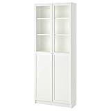 Ikea BILLY Bücherregal mit Paneel/Glastüren, 80x30x202 cm, weiß