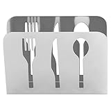 Serviettenhalter aus Metall, Einzigartiges Muster, Rutschfest, Aufrechtes Design, Serviettenhalter-Organizer Für Bars, Restaurants Und Hotels(Silber)
