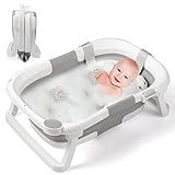 Baby Badewanne Faltbare-Babybadewanne Neugeborene von 0-24 Monaten Geeignet, Portable Babybadewanne Nimmt Keinen Platz Weg, Baby Badewannensitz Grau