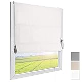 Sol Royal Raffrollo RA3 110x180 cm Stoffrollos für Fenster Weiß Raffgardine ohne Bohren Stoffgardine mit Klemmträgern