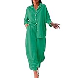 2000 Er Mode Frauen 2 Stück Retro Plus Größe Baumwolle und Hemd Anzug Hohe Taille Hosen Anzug Top Hose Langarm Schlafanzug Damen Einteiler