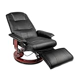 Cherbowing Relaxsessel mit Massagefunktion 360° drehbar Fernsehsessel mit Liegefunktion Fußstütze Wohnzimmer Büro Schlafzimmer Massagesessel TV Sessel Kunstleder