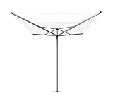 Brabantia - Topspinner Wäschespinne - Regenschirm'-System - UV-beständige Wäscheleine, 50 m - Reibungsloses Drehungen - Kein Durchhängen - Auch für Kleiderbügel - Metallic Grey - ø 295 cm