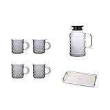 wasserkrüge Set Kalter Wasserkocher aus Glas, hochtemperaturbeständig, große Kapazität, Teetasse, Zuhause, Wohnzimmer, kalter Wasserkocher, Wasserbecher-Set getränkespender (Color : B)