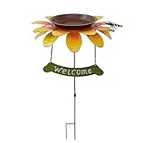 Vogelfutterhaus stehend Sonnenblume, Futterstation mit Sonnenblumentablett für Wildvögel, Gartenstecker für Sonnenblumen, Vogelbeobachter für Liebhaber von Wildvögeln Kraiss