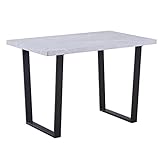 GOLDFAN Esstisch Grau Esszimmertisch Rechteckig Tisch Metall Tischbeine Industrial Style Holztisch Küchentisch für 4-6 Personen,110x70x75cm