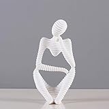 Statuen Sammlerfiguren Skulptur kreative kleine Ornamente moderne minimalistische Heimdekoration denkende Menschen Weinschrank Büromöbel basteln Einrichtungsgegenstände Kunstwerk weiß denkende Mensche