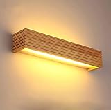 HBVAN LED Wandleuchte Holz Wandlampe innen LED Wandbeleuchtung Leuchte für Wohnzimmer Schlafzimmer Treppenhaus Flur (35cm A)
