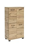 Schildmeyer Nora Highboard 144971, Eiche Landhaus Dekor, 60 x 32,6 x 117 cm (B/T/H)