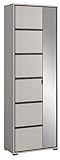 xonox.home Garderobe Jaru X82C4613 Garobenschrank Schrank Aufbewahrung in grau Nb. Absetzung schwarz, ca. 65x196x37cm