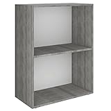 vidaXL Bücherregal mit Kunststoff-Füßen Wandregal Aktenregal Standregal Büroregal Regal Aufbewahung Bücherschrank Holzwerkstoff 60x31x78cm Beton-Optik