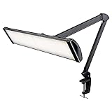 Neatfi 3500 Lumen Ultra LED Touch Control Arbeitsplatzleuchte mit Klemme, 45W, 270 Stück SMD LED, 66 CM breite Lampe, 5 Helligkeitsstufen, dimmbar, augenschonende LED-Lampe (Nicht-CCT, Schwarz)