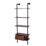 Mendler Standregal HWC-B64, Wohnregal Bücherregal Ablageregal, Industriedesign Metall 175x60x30cm