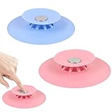 2 Stück Universal Abflussstopfen Badewannenstöpsel Silikon Waschbeckenstöpsel Abflusssieb Duschablaufstöpsel Haarsieb zur Badewanne Spülbecken