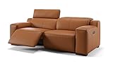 sofanella - Leder 3-Sitzer Sofa Loreto in Cognac M: 220 x 104 cm