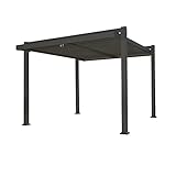 NATERIAL - Pergola PERSEA - 320x360 cm - Modulare Überdachung - 11.5 m² - UV-Schutz - Sonnenschutz - Wasserabweisend - Aluminium - Dunkelgrau - Pergola Lamellen - Garten - Terrasse