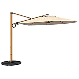 Grand patio Sonnenschirm, Marktschirm Groß 360° Rotation, UV-Schutz UPF 50+, Marktschirm mit Kurbel, für Garten, Balkon, Terrass (Beige, 3M)