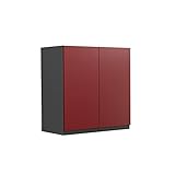 Vicco Hängeschrank Küchenschrank Küchenmöbel R-Line J-Shape 60 cm modern (Anthrazit-Rot)