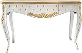 Casa Padrino Luxus Barock Konsole Weiß Gold mit Schublade 120 x 40 x H. 85 cm - Barock Konsolentisch