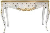 Casa Padrino Luxus Barock Konsole Weiß Gold mit Schublade 120 x 40 x H. 85 cm - Barock Konsolentisch