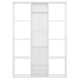 Raumteiler, freistehendes Bücherregal Hochglanz Weiß mit 13 Fächern für Schlafzimmer für Home Office für Wohnzimmer