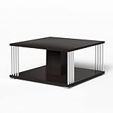 Polini Home Couchtisch mit Metallstützen Coffee 80x80x40 cm Wenge