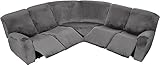 MOBTOR L-förmige Sofabezüge für Ecksofas, Samt-Stretch-Liegesofa-Bezüge, waschbar, Ecksofa-Schonbezug, Möbelschutz für Liegesofas in L-Form (Kamel)