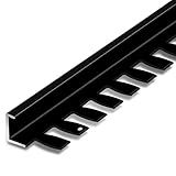 TONZN 4,8 mm extra schmales Übergangsprofil für Bodenkanten, Flache Aluminium-Trennleiste für Holzböden/Treppenstufen/Wandecken, schwarz ()