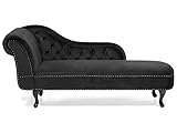 Beliani Klassische Ré­ca­mi­e­re im Chesterfield Style Samtstoff linksseitig schwarz Nimes