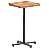ZEYUAN Bartisch, Küchentisch, Esstisch, Bar Tisch, Minibar Schrank, Bar Möbel, Kuchen Tisch, Kaffeebar Möbel, Quadratisch 50x50x110 cm Akazie Massivholz