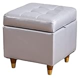 EnixWh Schuhschrank-Aufbewahrungs-Fußhocker, Türwechsel-Schuhhocker, Sofa-Hocker, Ottomane mit rutschfesten Füßen, für Wohnzimmer, Schlafzimmer, 6 Farben (Farbe: Silber, Größe: 40 x 40 cm)