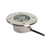 WZYJLyds Led Bodenstrahler Aussen, Einbaustrahler Unterwasser 3W 330lm IP68 Bodeneinbauleuchte 12V/24V/220V Edelstahl Lampenkörper, Die Höhe Beträgt Nur 4cm (Farbe : Grün, Größe : 12V)