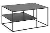 AC Design Furniture Nino Metall Couchtisch mit 1 Ablage in Schwarz, Sofatisch im Industrial Style, Einfache Montage, Wohnzimmermöbel, B: 90 x H: 45 x T: 60 cm