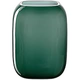Leonardo Milano, Blumenvase aus Grüm gefärbtem Glas, handgefertigte Glasvase in modernem Design, Höhe: 20 cm, Breite 15 cm, 1 Stück, 041664