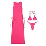 Tank Top 152 Jungen 2022 Solid Corlor 3-teiliges Bikini-Set Damen-Badebekleidungs-Badeanzug Beachwear-Bikini-Badeanzug Armbanduhr Wasserdicht
