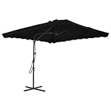ZEYUAN Sonnenschirm, Sonnenschutz Garten, Sonnenschirm Terrasse, Balkonsonnenschirme, Balkon Sonnenschutz, Balkon Sichtschutz Uv-schutz, mit Stahlmast Schwarz 250x250x230 cm
