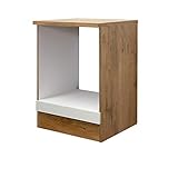 MMR Küchen-Herdumbauschrank Glasgow - Küchenschrank - Ofenschrank - 60 cm breit - Creme Matt