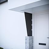 Home & Garden mit Seitenwand für Türüberdachung schwarz 50x100cm aus gehärtetem Glas