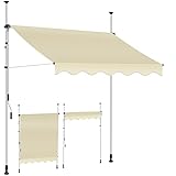 KESSER® Klemmmarkise mit Handkurbel Balkon, Balkonmarkise ohne Bohren, UV-beständig höhenverstellbar wasserabweisend, Sonnenschutz, Terrassenüberdachung, einfache Montage 350cm