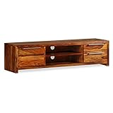 lvssiao Wohnzimmermöbel, TV-Möbel, 120 x 30 cm, massives Sheesham-Holz, TV-Schrank aus Holz für Wohnzimmer, Schlafzimmer, Esszimmer