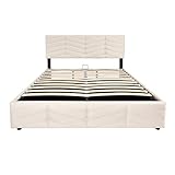 DDOY Bett Komforthöhe familienbett stabil betten, bettrahmen & lattenroste Bett mit stauraum Bett mit bettkasten 140x200 bettrahmen Bett 140x200 mit lattenrost
