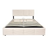 DDOY Bett Komforthöhe familienbett stabil betten, bettrahmen & lattenroste Bett mit stauraum Bett mit bettkasten 140x200 bettrahmen Bett 140x200 mit lattenrost