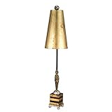 Licht-Erlebnisse Elegante Stehlampe CORALYN Blattgold 102 cm E27 Handarbeit Premium Bodenleuchte Wohnzimmer Flur