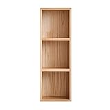 ZAJ Regal Massivholz-Bücherregal, Eichen-Bücherregal, 3 Würfel, Aufbewahrungs-Organizer, Moderne Büchervitrine für Schlafzimmer, Wohnzimmer, Büro, 35,6 x 32 x 119 cm Standregal Bookshelf