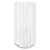 Navaris Glasvase geriffelt groß 25cm Höhe Ø 11,5cm - Blumenvase Glas minimalistisch Skandinavischer Stil - Vase Glas für Blumenarrangements Deko Wohnzimmer - zylindrische Vase mit Rillen