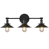 Industrielle schwarze Wandleuchte für Badezimmerspiegel, Wandleuchte mit Schalter und 20 cm ausgestelltem Metall-Lichtschirm, E27-Wandbeleuchtung für Schminktisch, Spiegelfrontleuchte Feito na China