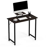 Lvhcmfohm Schreibtisch Klein, Computertisch, Einfacher Moderner PC Tisch, Mit Abnehmbarem Höhenerhöhungsbügel, Geeignet für Büro, Wohnzimmer, Zuhause (Schwarz, 80x40x75cm)