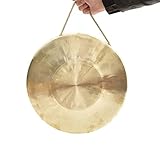 DOOKAA Chinesischer Gong Gong Mini-Gong Gong, 23 cm, handgefertigtes Blechblasinstrument mit Trommelstöcken, Schlaginstrument im chinesischen Stil, geeignet für Spiele, Aufführungen, Bühnen, Req